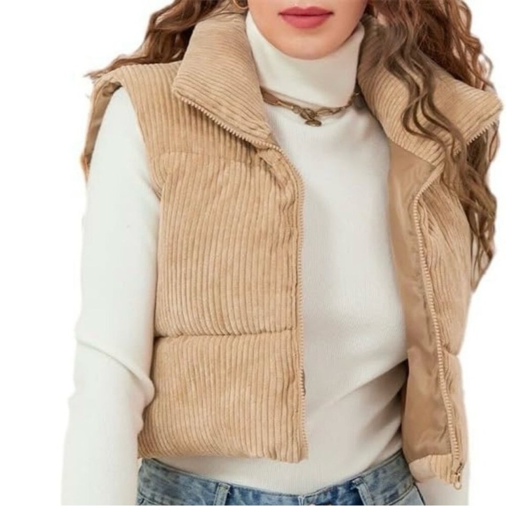 CISONO Tan Corduroy Padded Vest